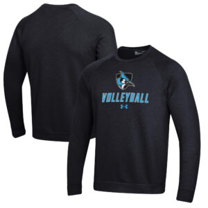 Men's Under Armour Black Johns Hopkins Blue Jays Volleyball Rival Fleece Raglan Pullover Sweatshirt