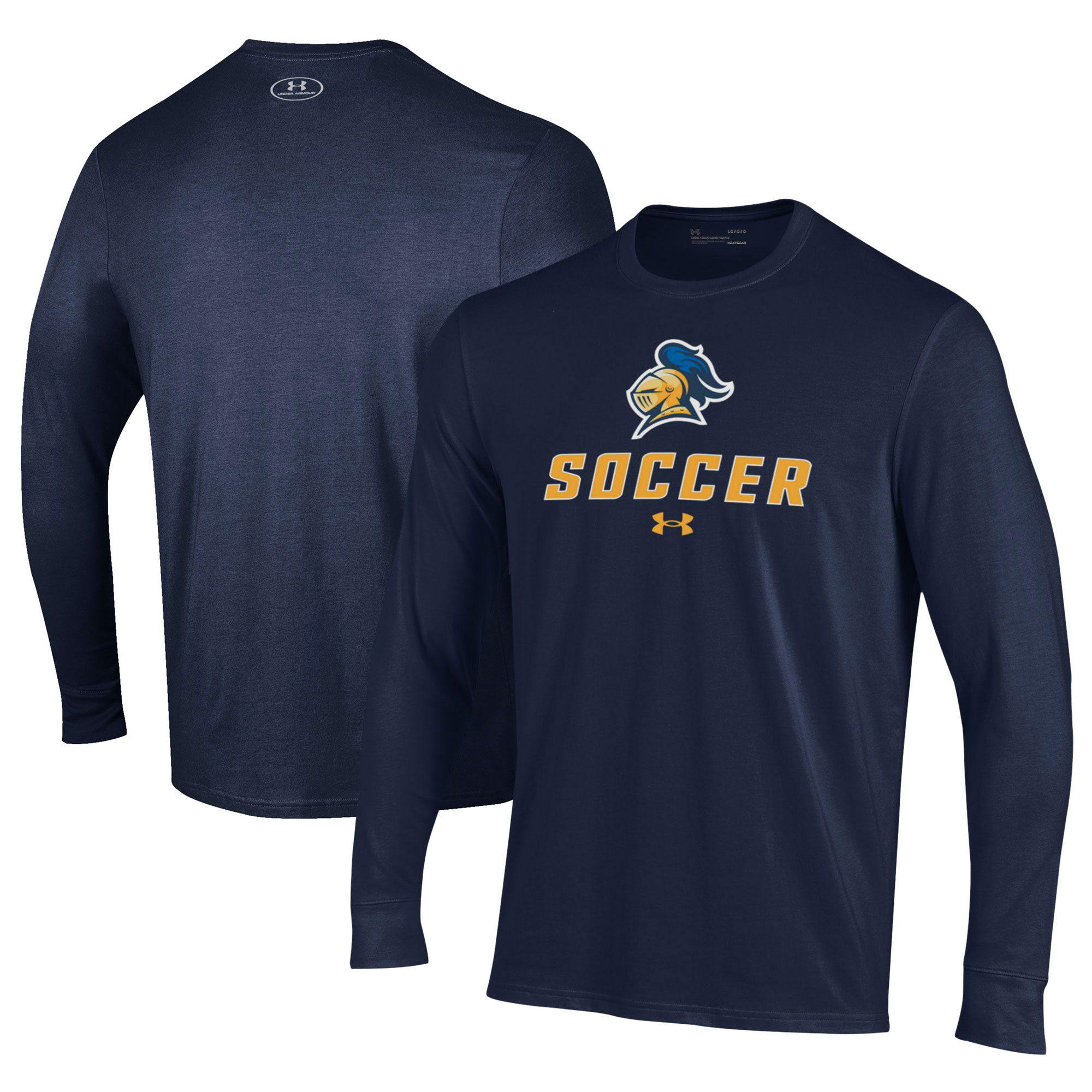 Men's Under Armour Navy Carleton Knights Soccer Performance Long Sleeve T-Shirt