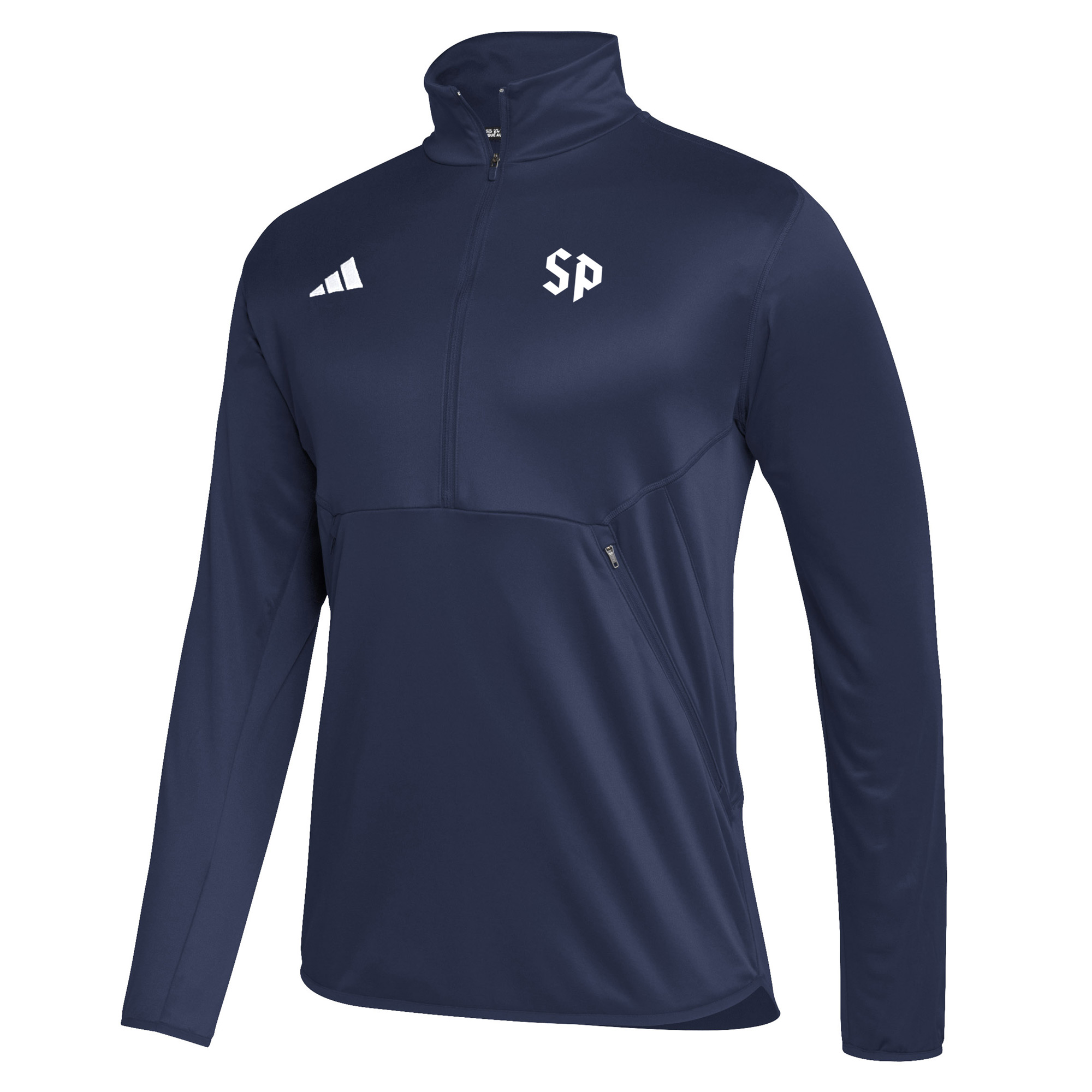 Men's adidas Navy Saint Peter's Peacocks Stadium AEROREADY Half-Zip Jacket - Image 9