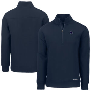 Men's Cutter & Buck Navy Boston Red Sox Roam Eco Quarter-Zip Jacket