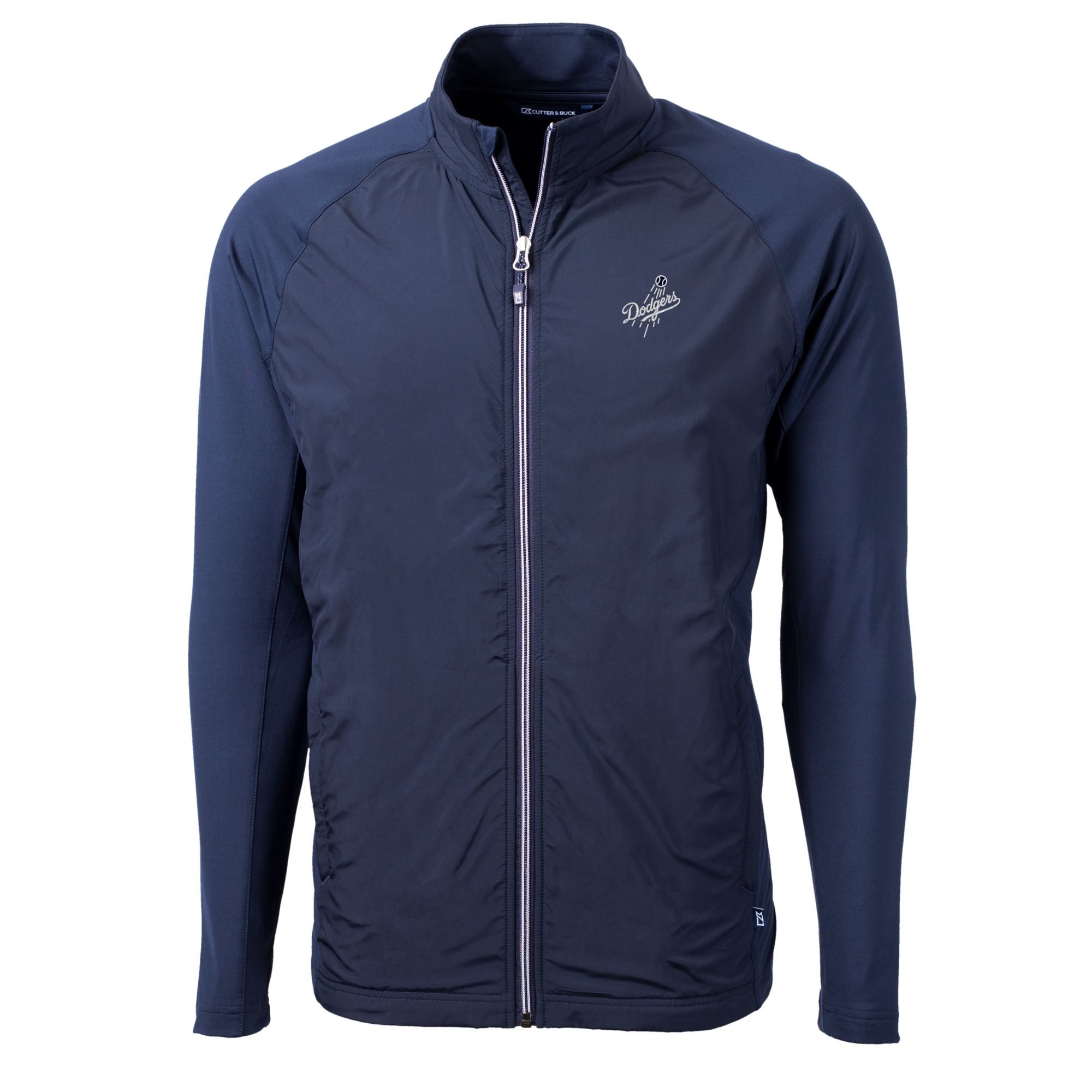 Men's Cutter & Buck Navy Los Angeles Dodgers Adapt Eco Hybrid Recycled Full-Zip Jacket - Image 3
