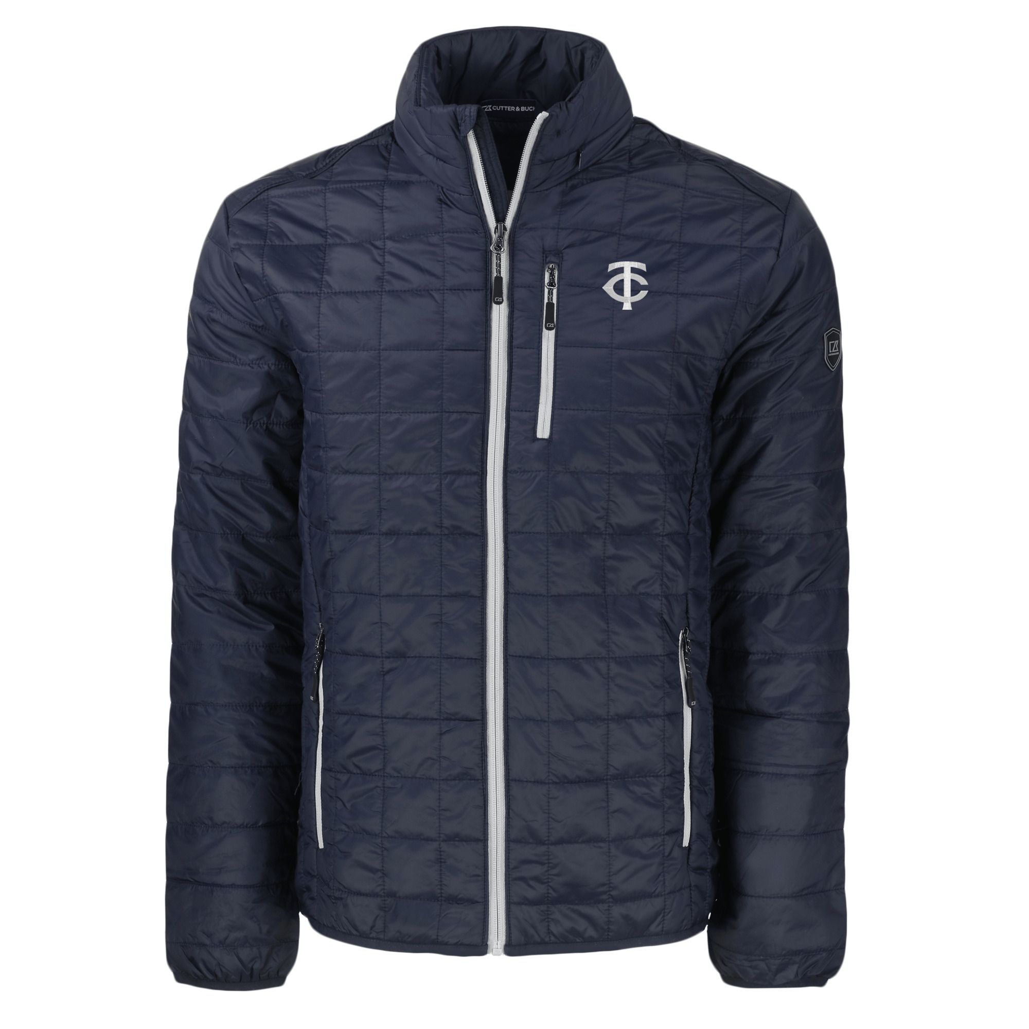 Men's Cutter & Buck Navy Minnesota Twins Big & Tall Rainier Eco Insulated Puffer PrimaLoft Full-Zip Jacket - Image 6