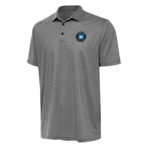 Men's Antigua White/Black Charlotte FC Rings Polo