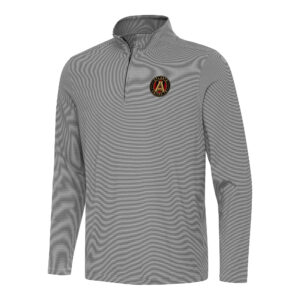 Men's Antigua Black Atlanta United FC Twine Quarter-Zip Jacket