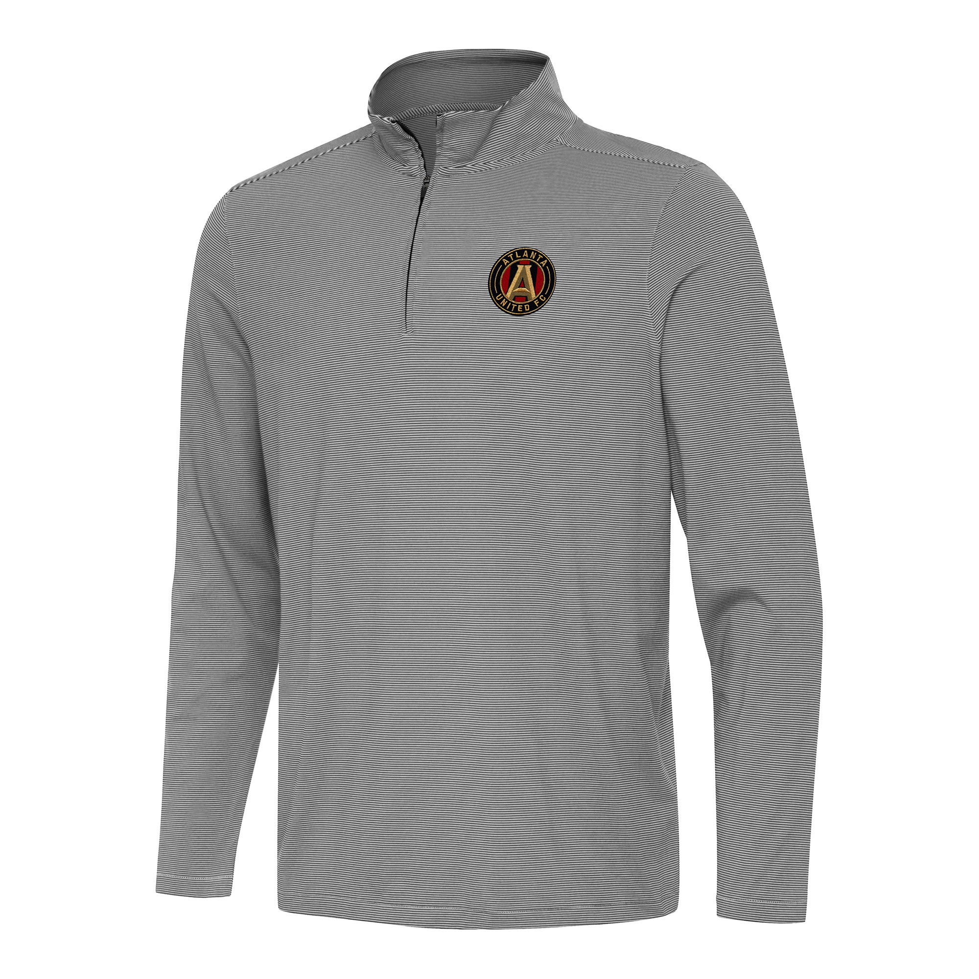 Men's Antigua Black Atlanta United FC Twine Quarter-Zip Jacket