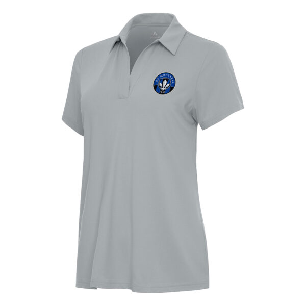Women's Antigua Gray CF Montreal Era V-Neck Polo