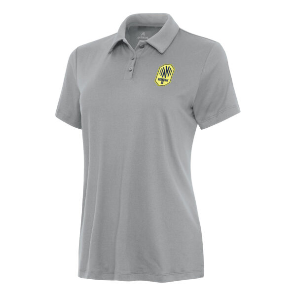 Women's Antigua Gray Nashville SC Reprocess Polo