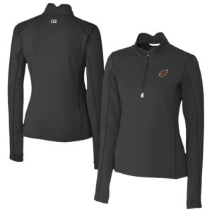 Women's Cutter & Buck Black Arizona Cardinals Traverse Stretch Quarter-Zip Pullover Top