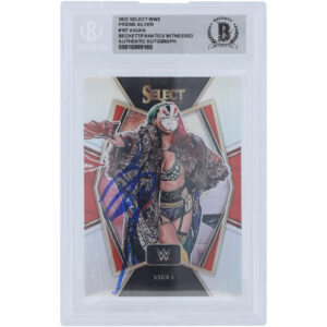 Asuka WWE Autographed 2022 Panini Select Silver Prizm #167 Beckett Fanatics Witnessed Authenticated Card