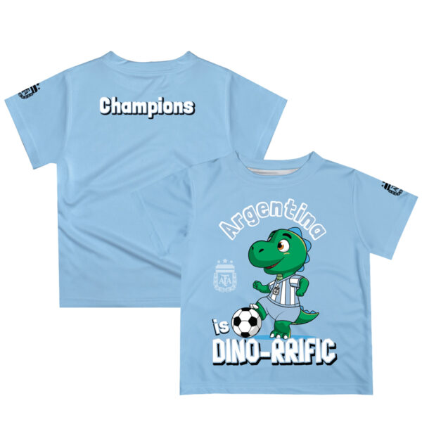 Youth Vive La Fete  Light Blue Argentina National Team Dino-Rrific T-Shirt