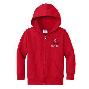 Toddler Chad & Jake  Red Davidson Wildcats Personalized Full-Zip Hoodie