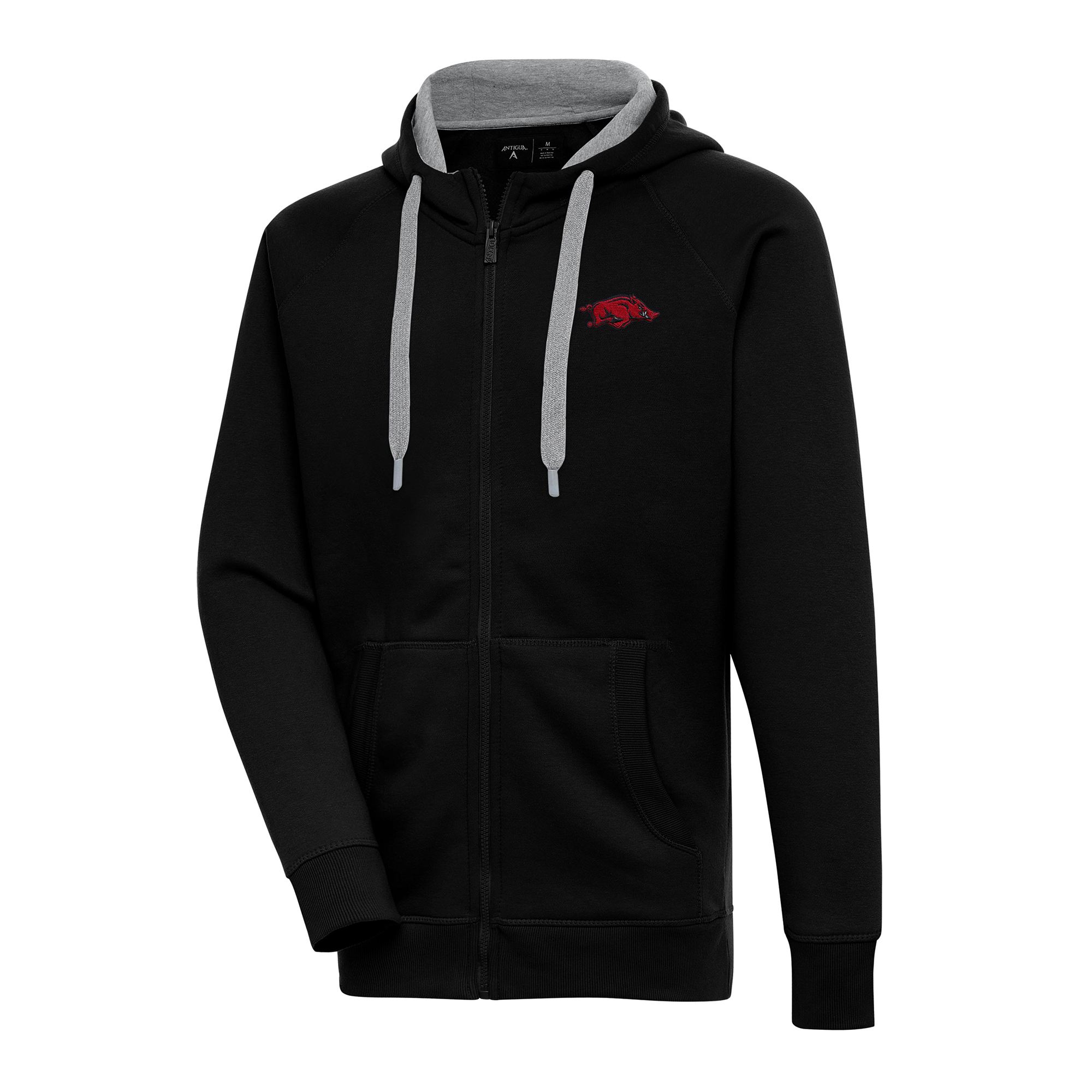 Men's Antigua Black Arkansas Razorbacks Big & Tall Victory Full-Zip Hoodie Jacket