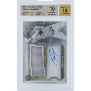 Clint Frazier New York Yankees Autographed 2020 Topps Triple Threads Jumbo Relic #ASJR-CF #27/99 BGS Authenticated 10/10 Card - 10,9.5,10,10 Subgrades