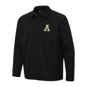 Men's Antigua  Black Appalachian State Mountaineers Pivot Full-Zip Jacket
