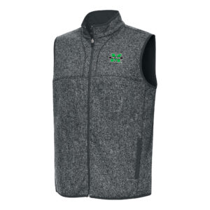 Men's Antigua Heather Charcoal Marshall Thundering Herd Fortune Full-Zip Vest