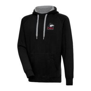 Men's Antigua Black Northern Illinois Huskies Big & Tall Victory Raglan Pullover Hoodie