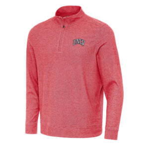 Men's Antigua Heather Red UNLV Rebels Subtle Quarter-Zip Sweatshirt