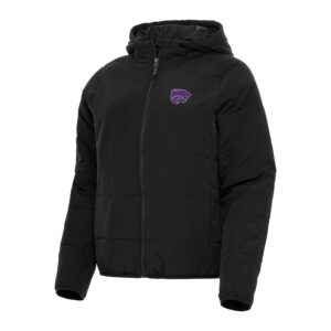 Women's Antigua Black Kansas State Wildcats Universe Full-Zip Puffer Jacket