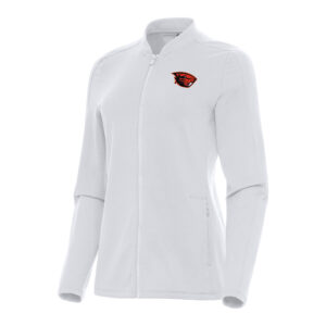Women's Antigua White Oregon State Beavers Continual Full-Zip Jacket