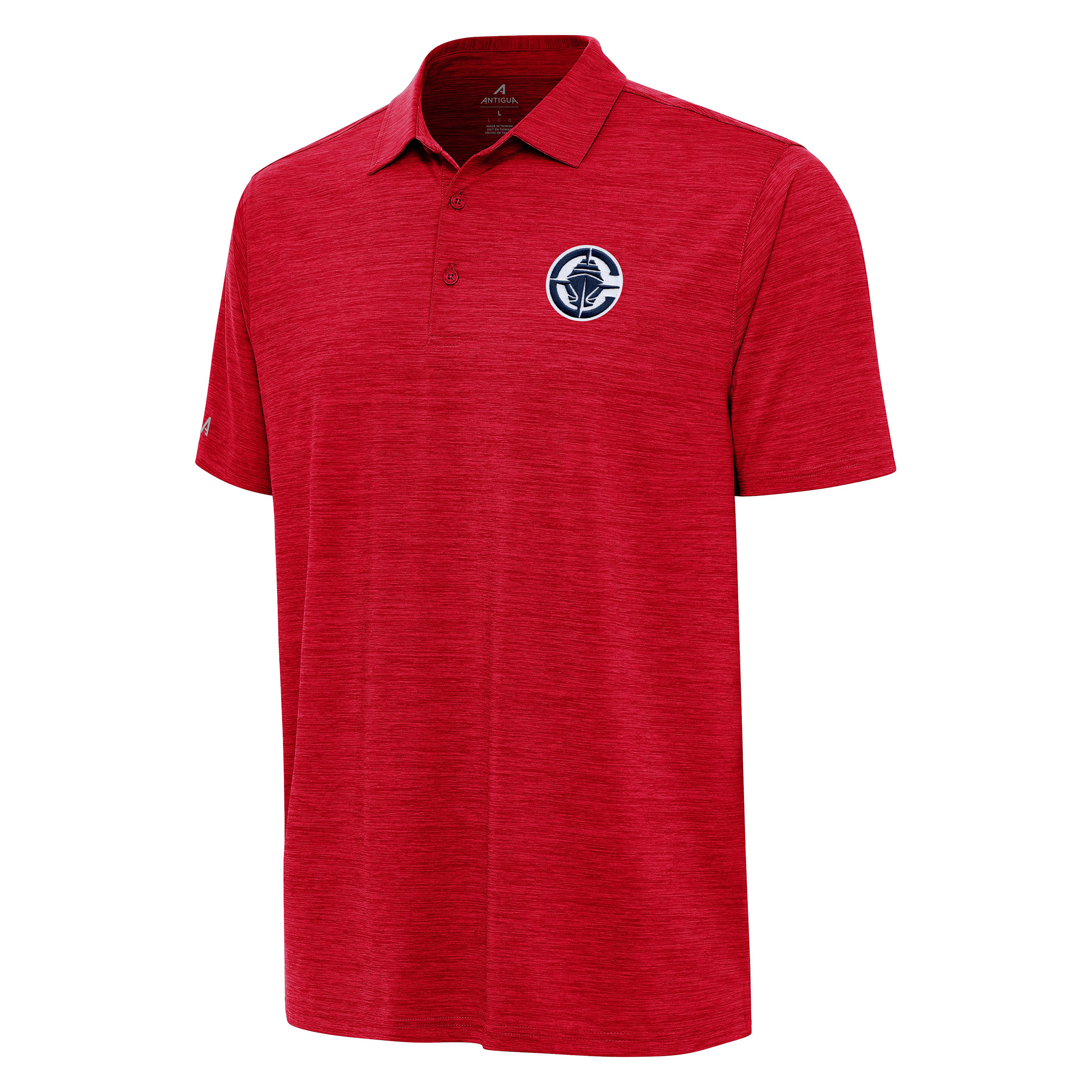 Men's Antigua Heather Red LA Clippers Layout Polo