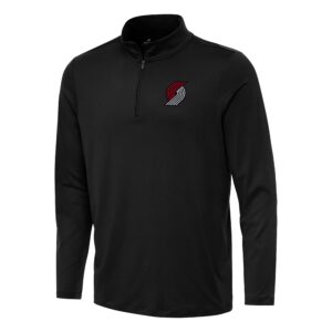 Men's Antigua Black Portland Trail Blazers Reprocess Quarter-Zip Top