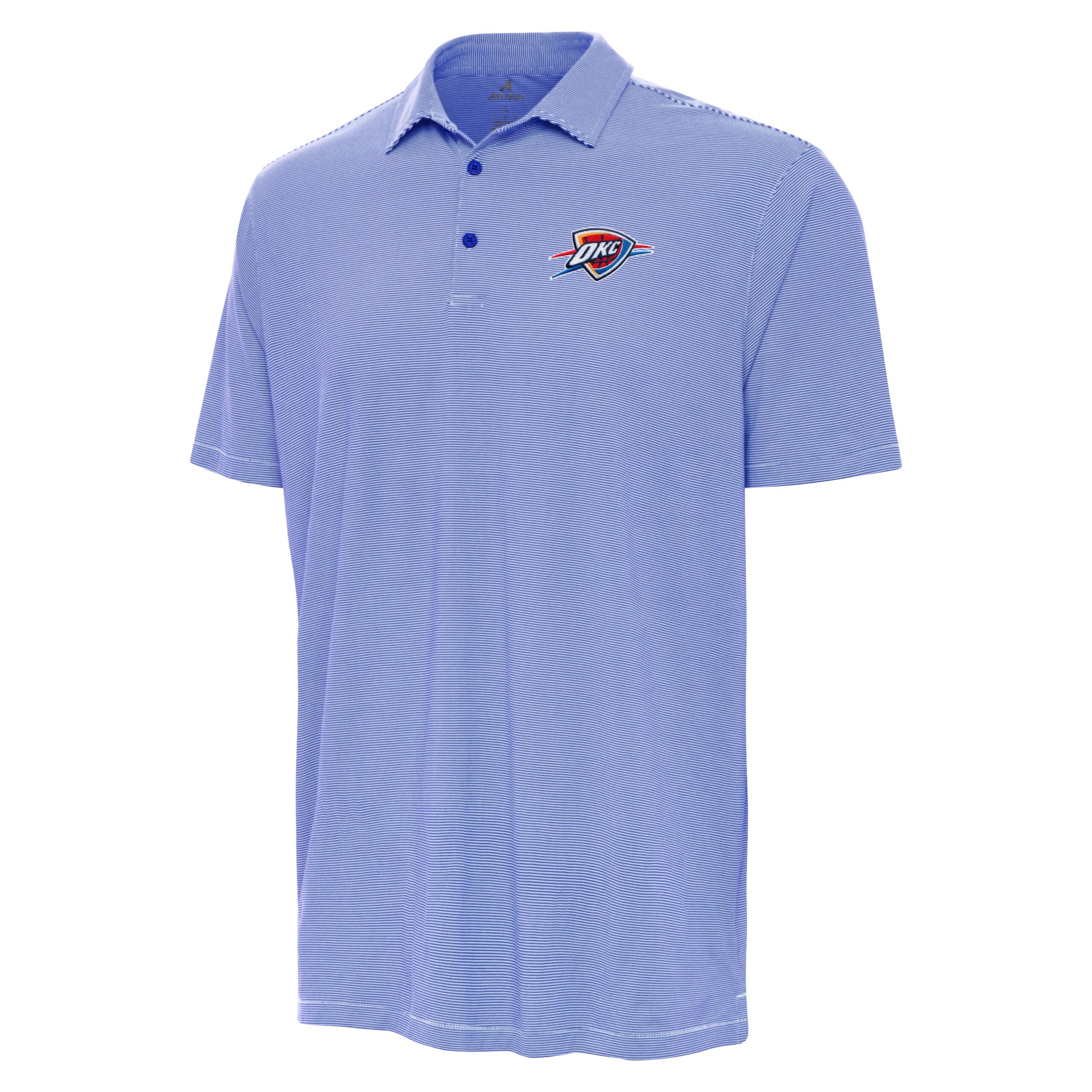 Men's Antigua Blue Oklahoma City Thunder Twine Polo