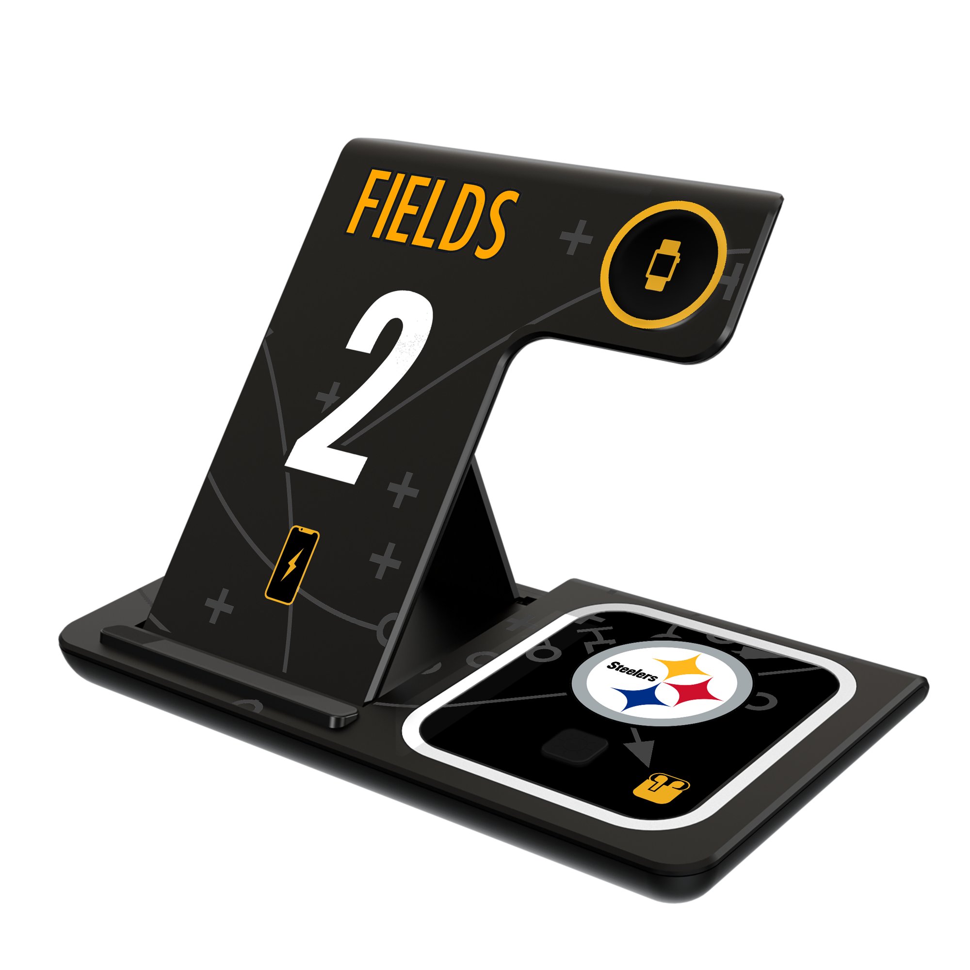 Keyscaper Justin Fields Pittsburgh Steelers Ready 3-in-1 Charging Station