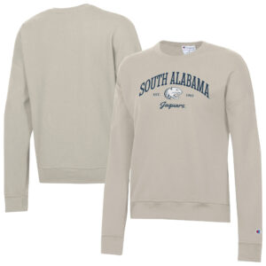 Women's Champion  Oatmeal South Alabama Jaguars Powerblend Pullover Sweatshirt