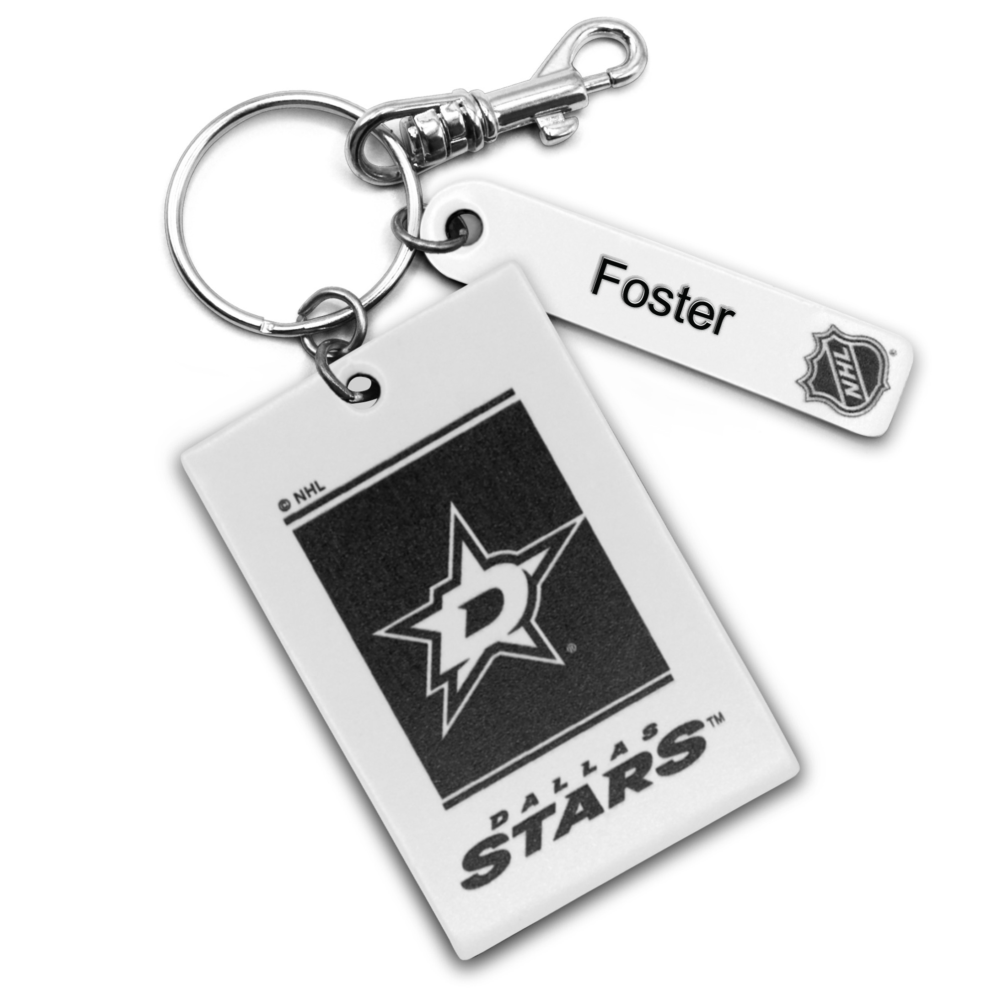 Dallas Stars Personalized Leather Rectangle Keychain - Image 3
