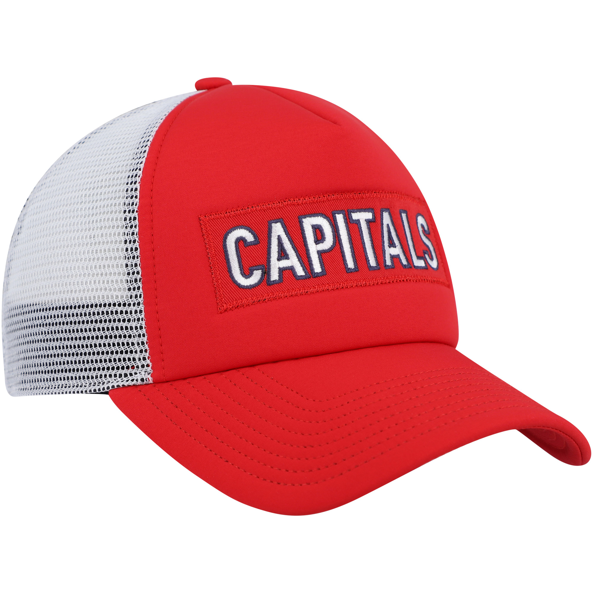 Men's adidas Red/White Washington Capitals Team Plate Trucker Snapback Hat - Image 4