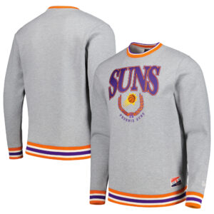 Unisex New Era Heather Gray Phoenix Suns Vintage Throwback Crew Sweatshirt