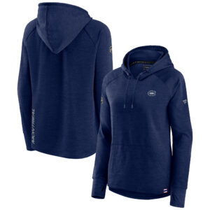 Women's Fanatics  Heather Navy Montreal Canadiens Authentic Pro Pullover Hoodie
