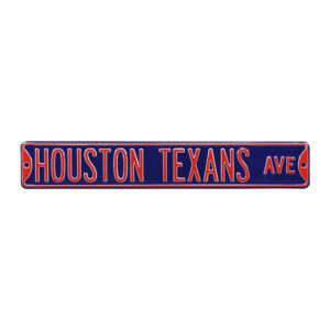 Navy Houston Texans 6" x 36" Steel Street Sign