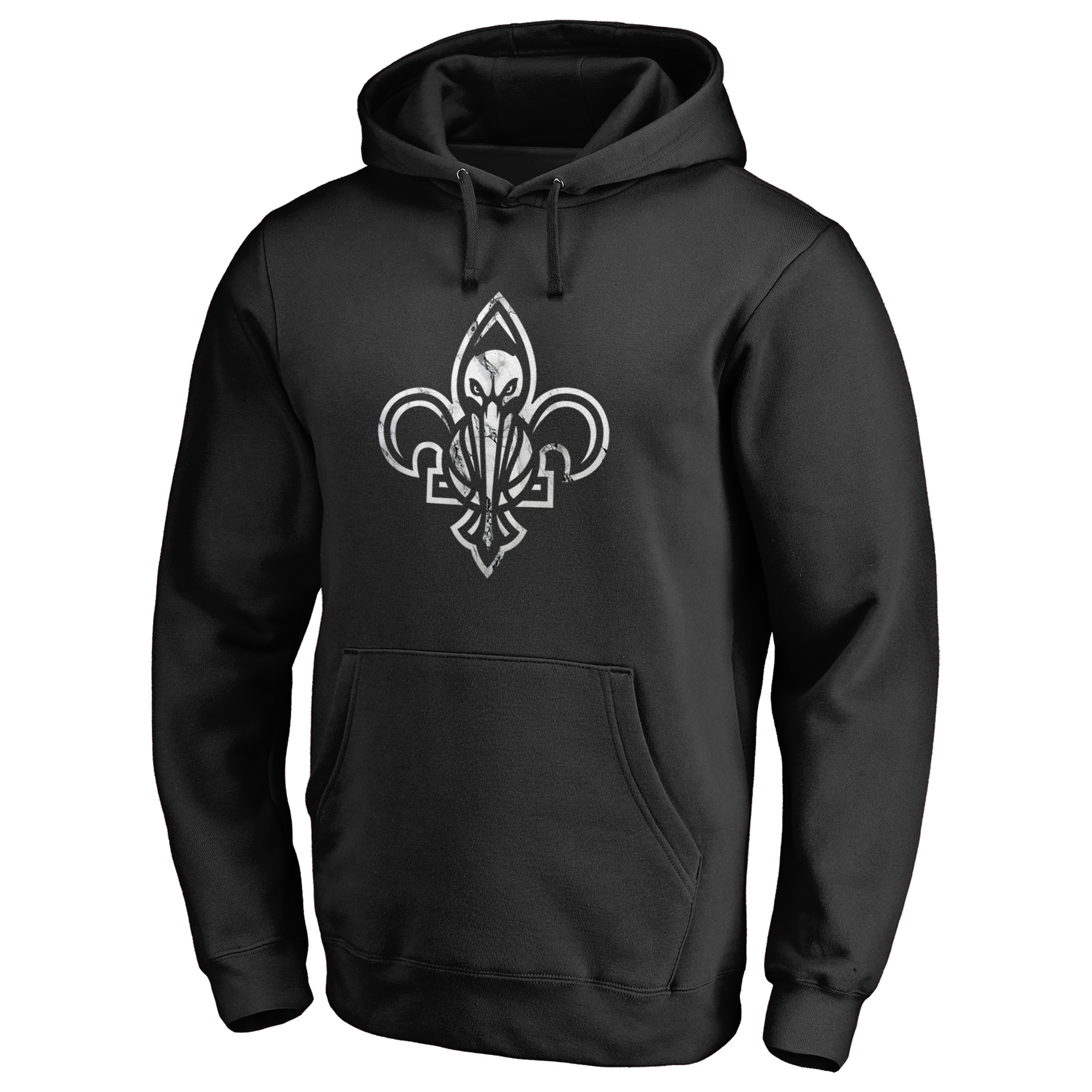 Men's Black New Orleans Pelicans Marble Logo Pullover Hoodie - Image 6