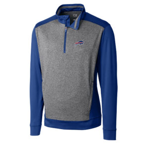 Men's Cutter & Buck Royal/Gray Buffalo Bills Big & Tall Replay Half-Zip Pullover Jacket