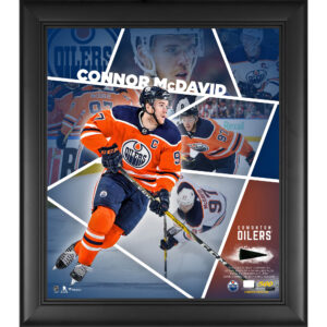 Connor McDavid Edmonton Oilers Framed 15'' x 17'' Impact Player Collage with a Piece of Game-Used Puck - Limited Edition of 500