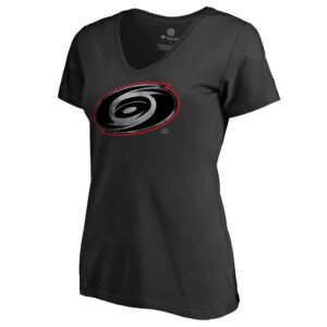 Women's Black Carolina Hurricanes Core Smoke V-Neck T-Shirt