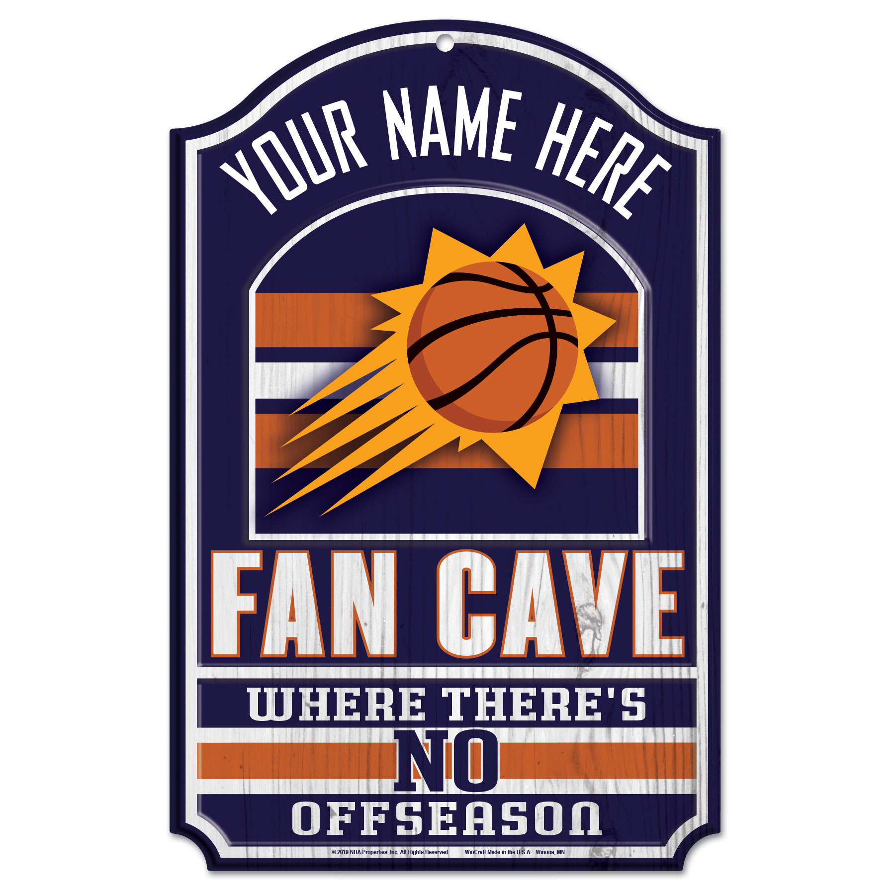 WinCraft Phoenix Suns Personalized 11'' x 17'' Fan Cave Wood Sign