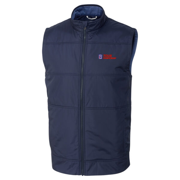 Men's Cutter & Buck Navy TOUR Championship Stealth Full-Zip Vest