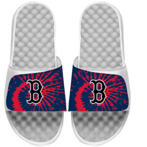 Youth ISlide White Boston Red Sox Tie Dye Slide Sandals