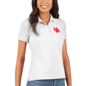 Women's Antigua White Houston Cougars Legacy Pique Polo
