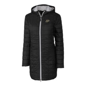 Women's Cutter & Buck Black Purdue Boilermakers Rainer Full-Zip Jacket