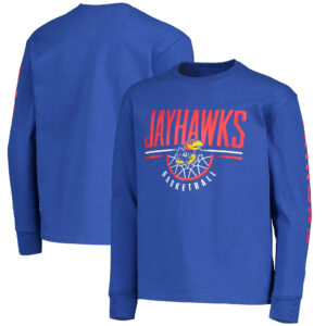 Youth Champion Royal Kansas Jayhawks Basketball Long Sleeve T-Shirt