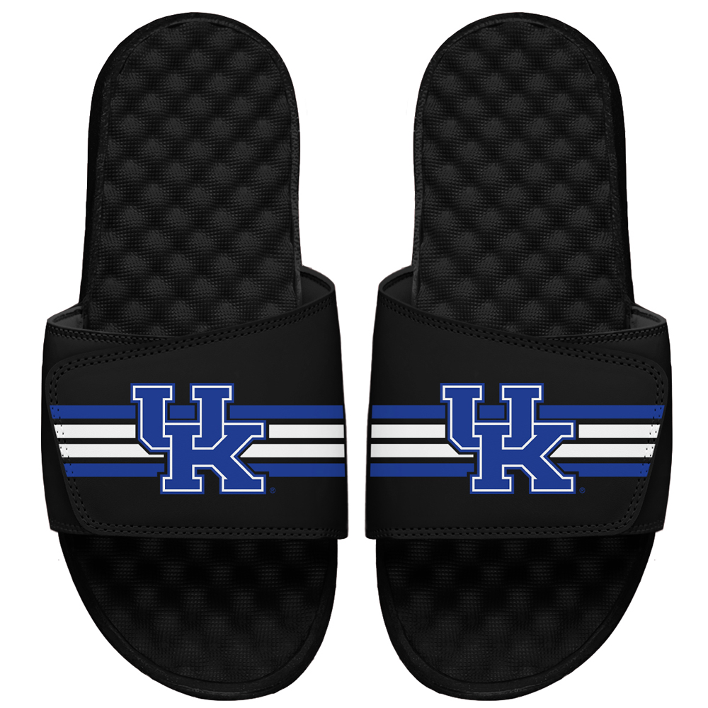 Youth ISlide Black Kentucky Wildcats Varsity Stripes Slide Sandals