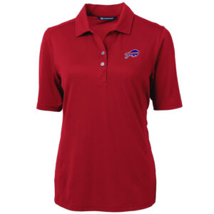 Women's Cutter & Buck Red Buffalo Bills Virtue Eco Pique Recycled Polo