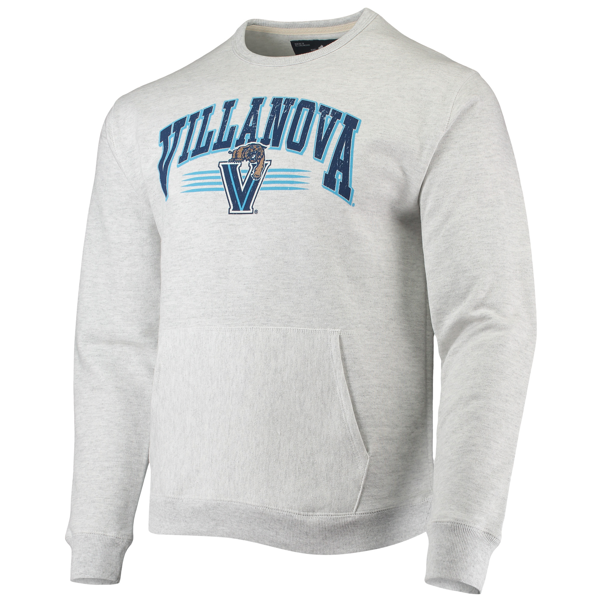 Men's League Collegiate Wear Heathered Gray Villanova Wildcats Upperclassman Pocket Pullover Sweatshirt - Image 3