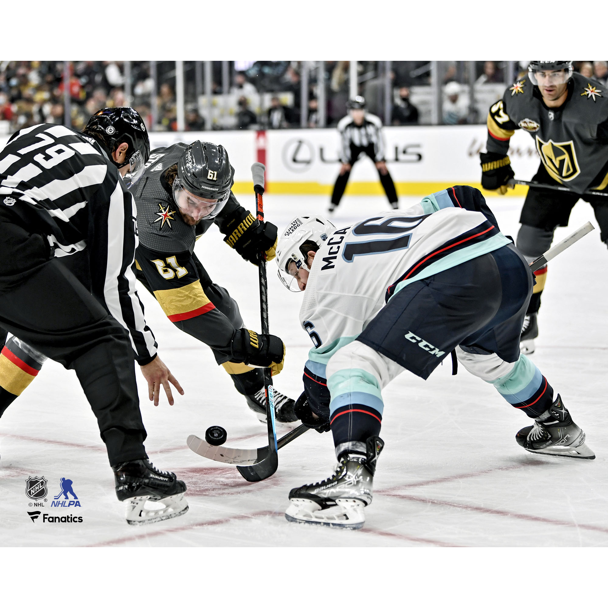 Jared McCann Seattle Kraken Unsigned Faceoff Photograph