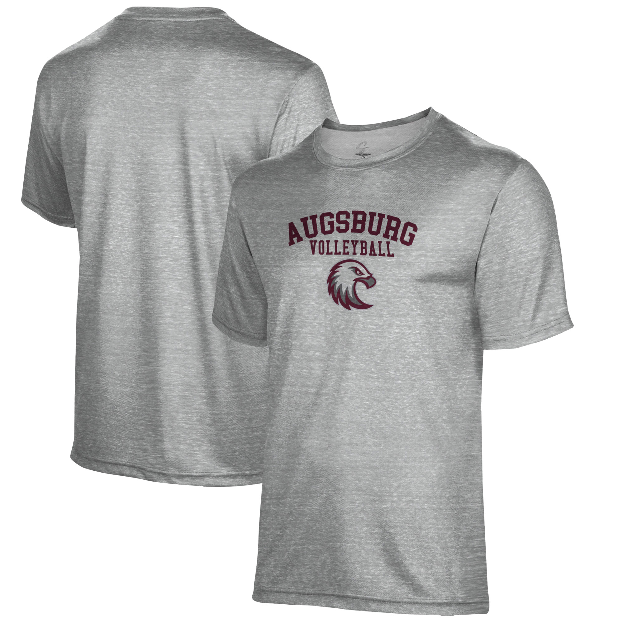 Men's Gray Augsburg University Volleyball Name Drop T-Shirt