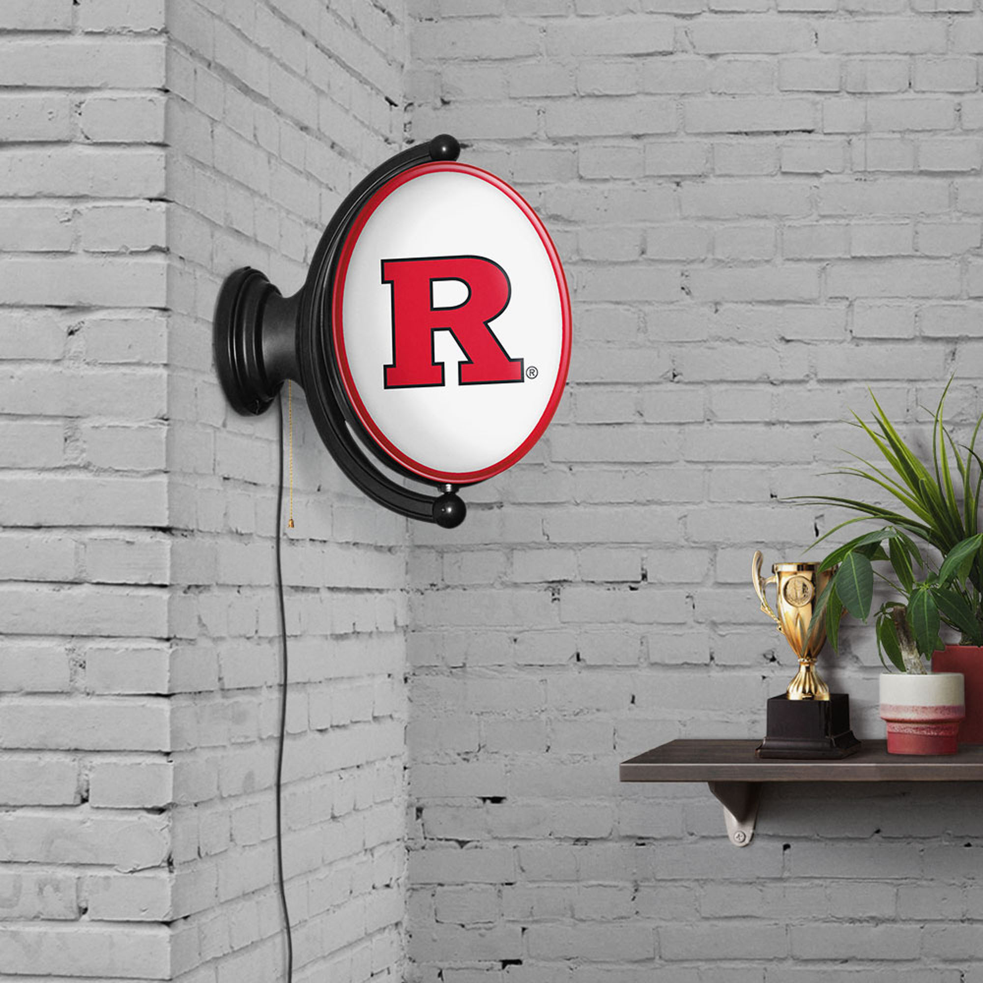 Rutgers Scarlet Knights 21'' x 23'' Rotating Lighted Wall Sign - Image 7