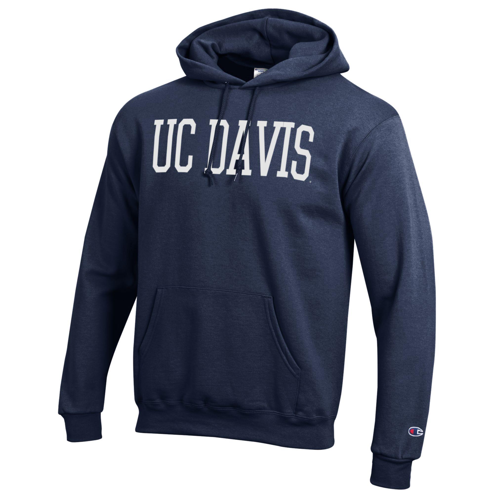 Men's Champion Navy UC Davis Aggies Eco Powerblend Pullover Hoodie - Image 6